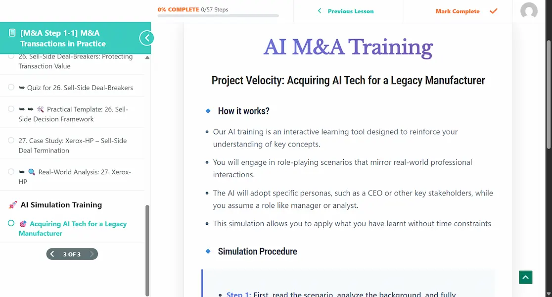 mergers and acquisitions procedure