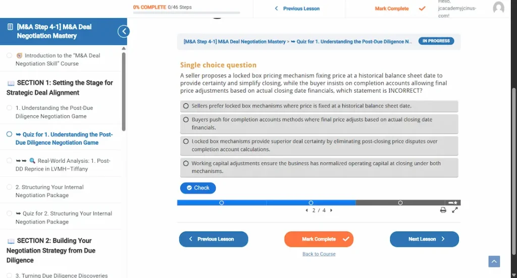 m&a negotiation course 3