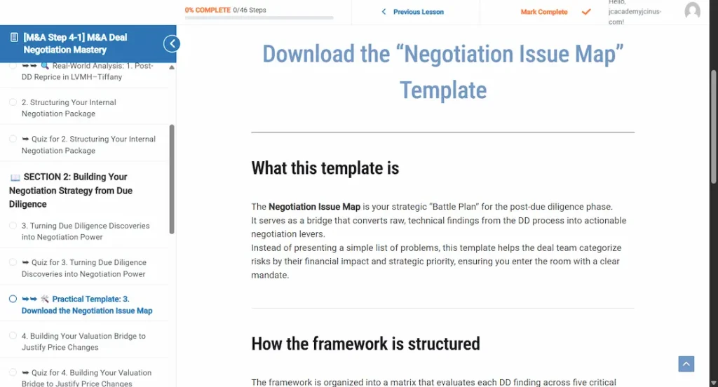 m&a negotiation course 7