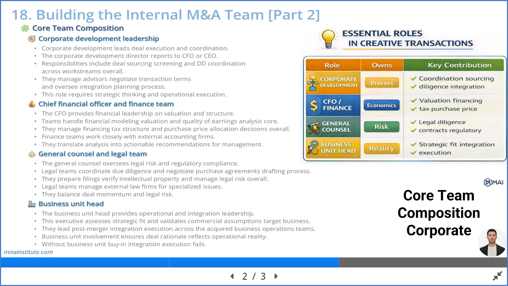corporate development team