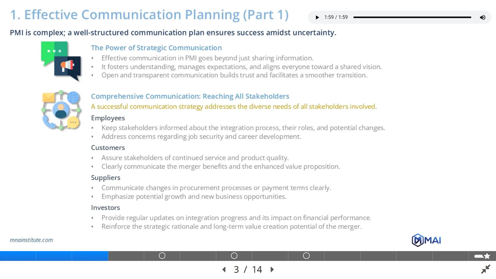 M&A communication plan