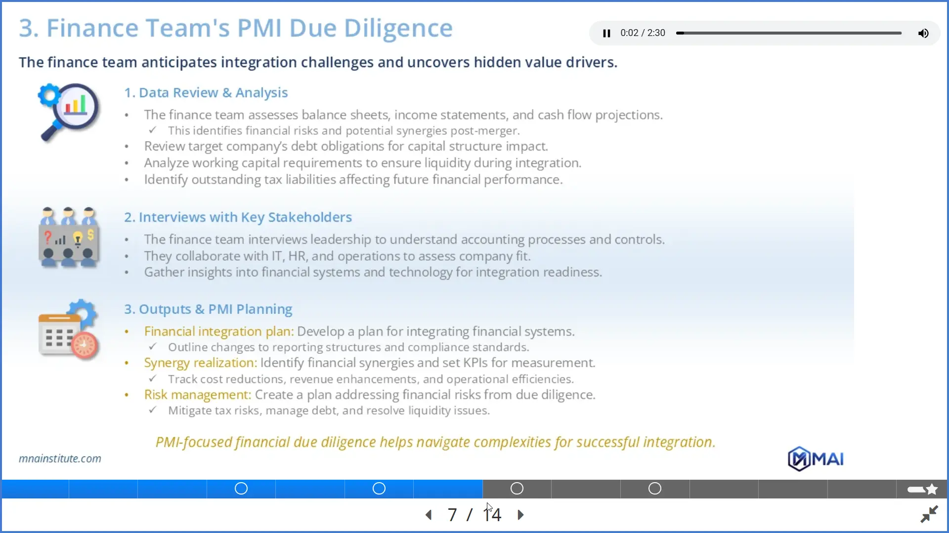 post merger integration finance