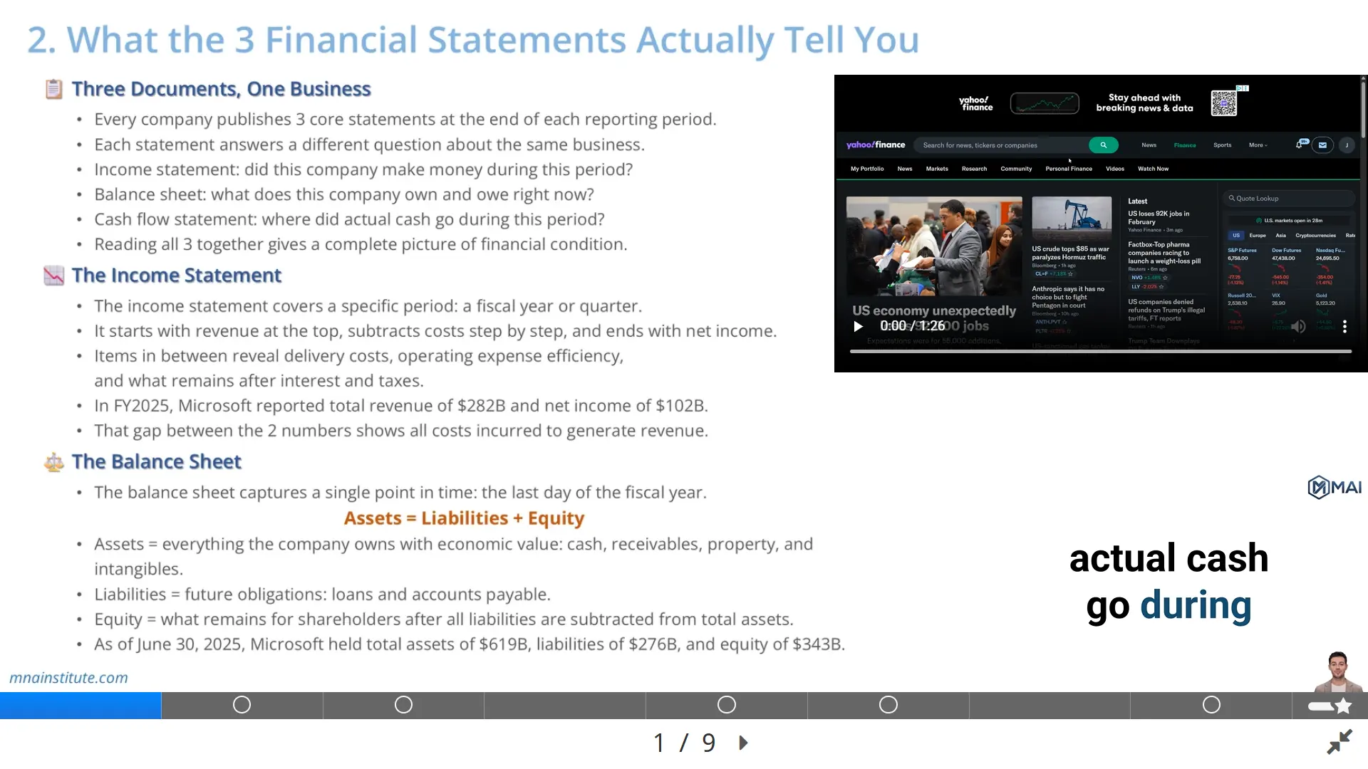 three financial statements