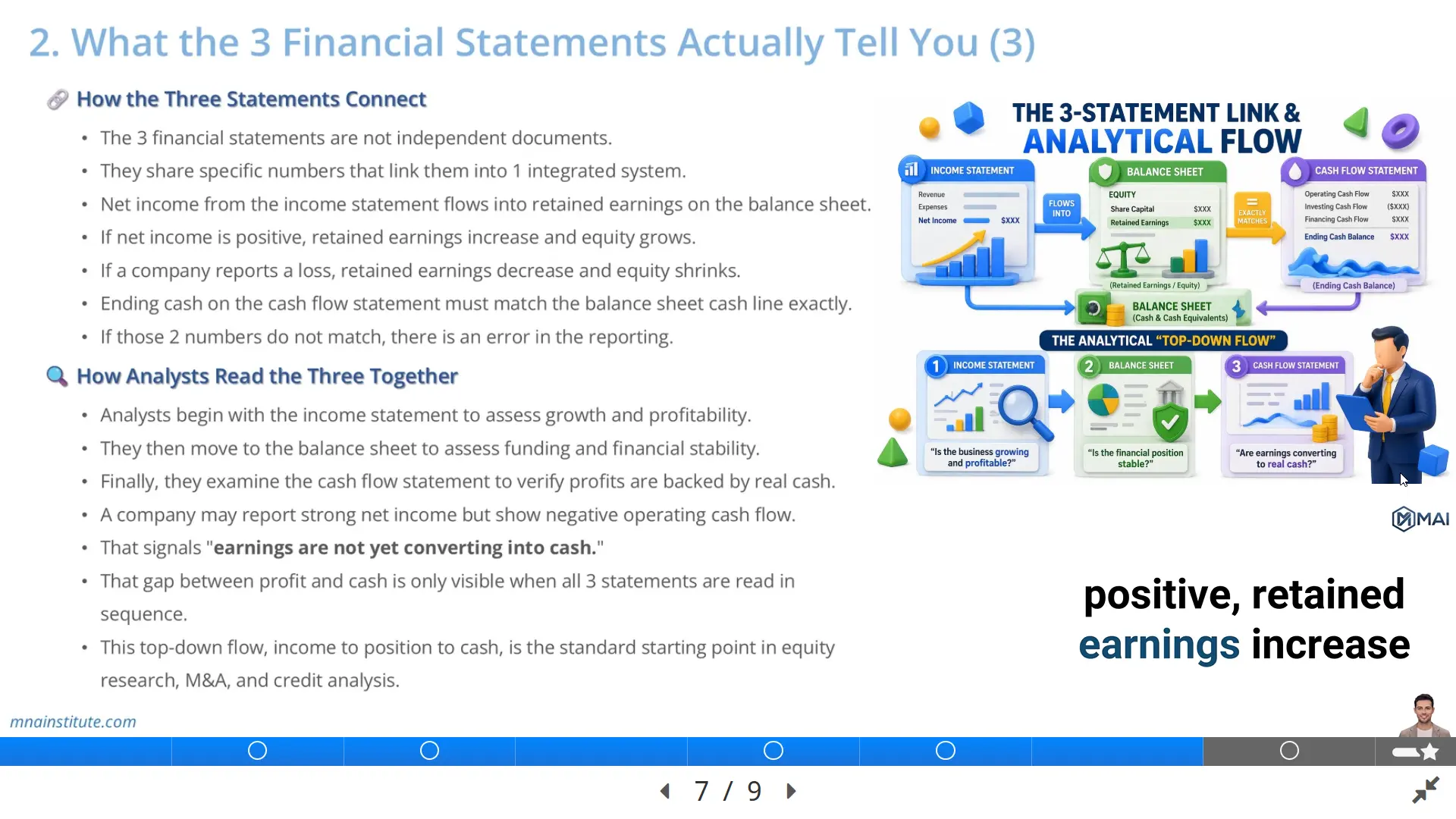 how to read three financial statements