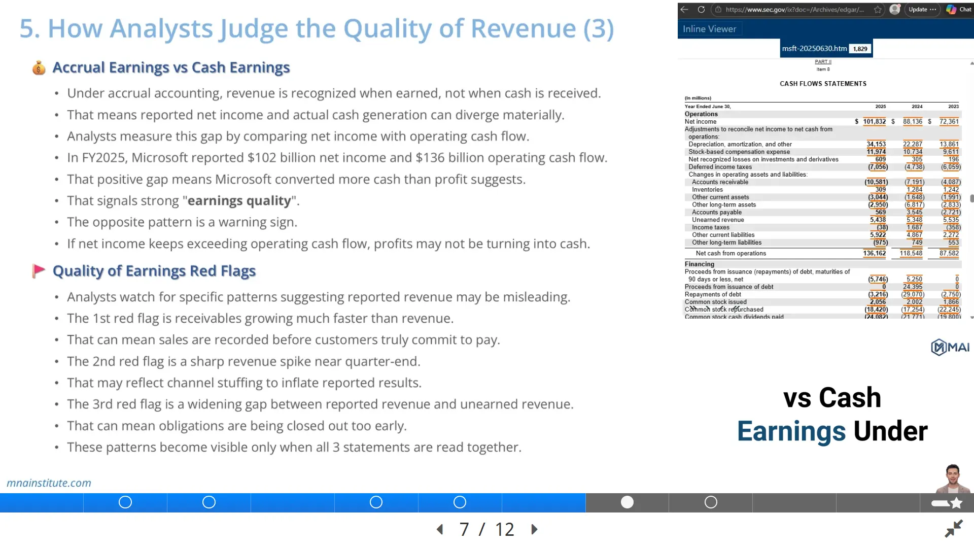 recurring revenue and quality of earnings