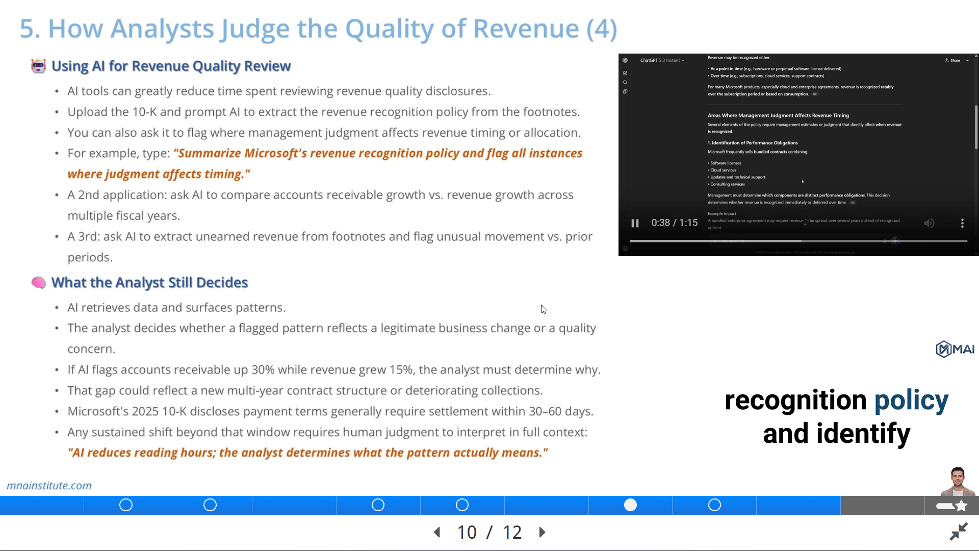 review recurring revenue with AI