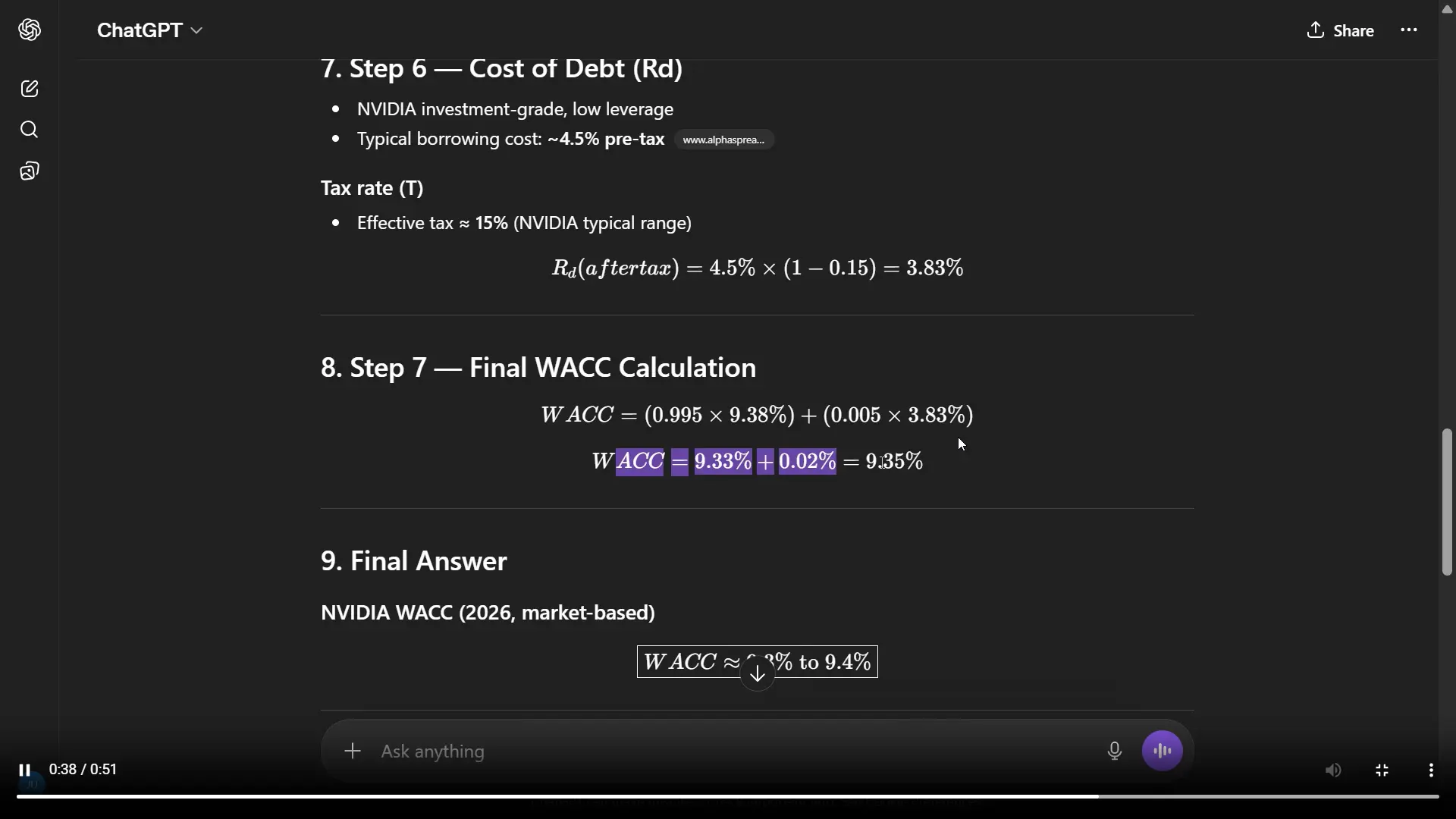 weighted average cost of capital wacc formula